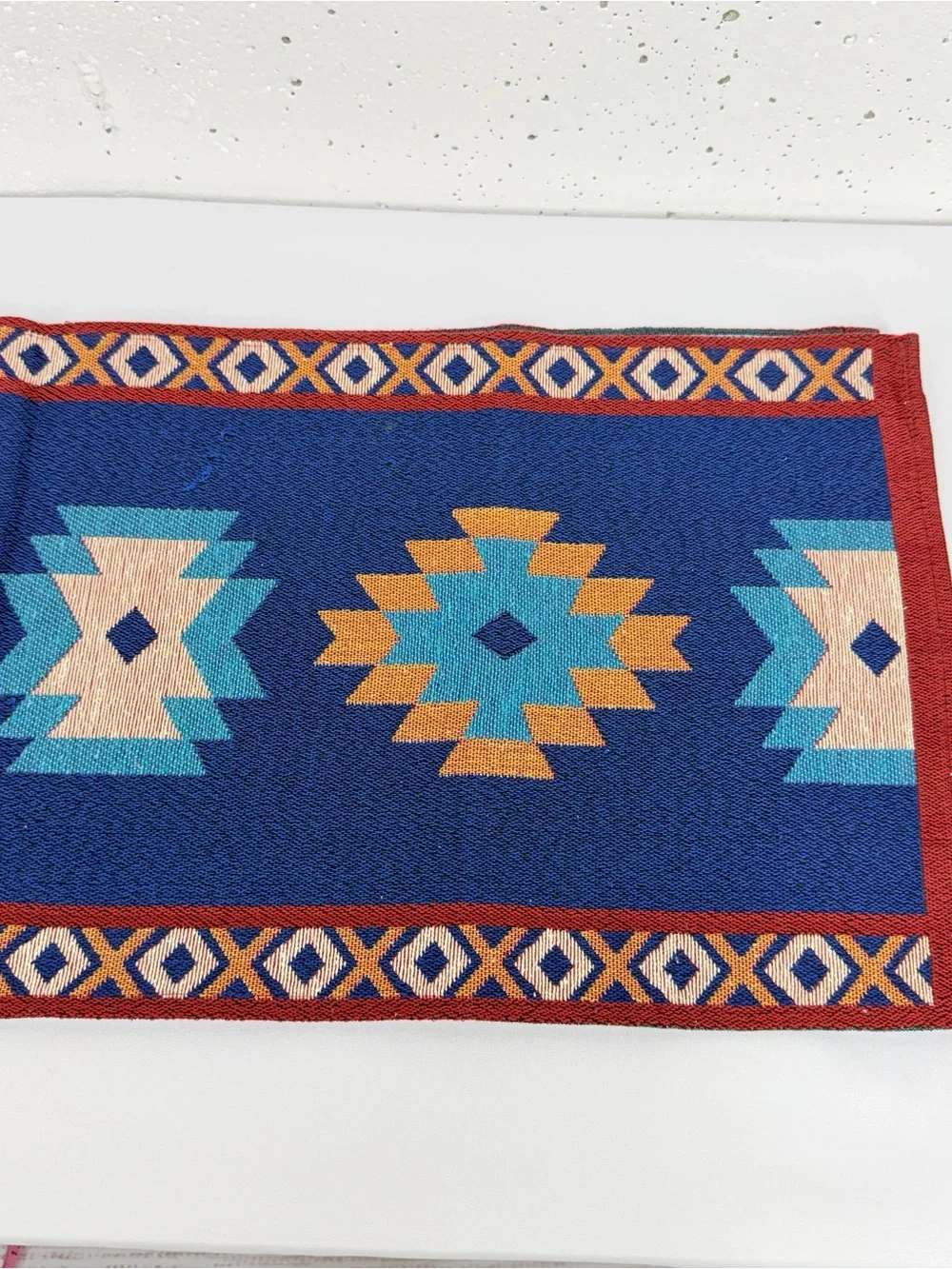 Sonoran Souvenirs Blue Red Southwest Table Runner 13” x 72” NEW